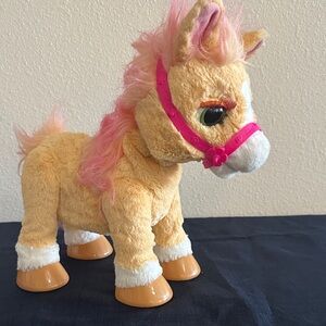 Charming Stuffed Pony with Pink Accents